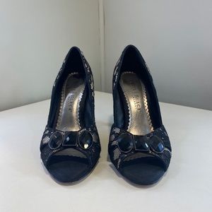 White House Black Market Laced Black Pumps